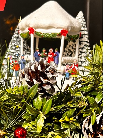 Holiday Carolers  centerpiece in Providence, RI | FREY FLORIST & GREENHOUSES