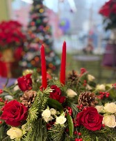 Holiday centerpiece Floral arrangement 