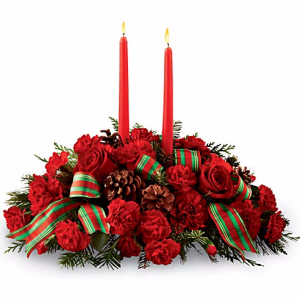 Holiday Centerpiece Fresh Centerpiece with candles