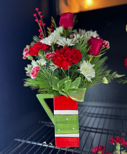 Holiday Cheer Bouquet in Festive Pitcher 