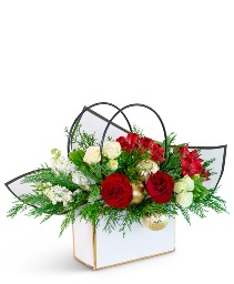 Holiday Cheer Tote Flower Arrangement