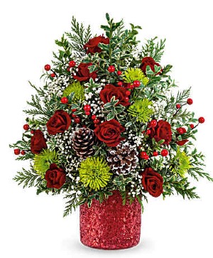 Holiday Cheer Tree Glass Vase