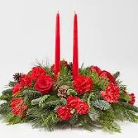 HOLIDAY CLASSIC CENTERPIECE RED BLOOMS TABLE CENTERPIECE