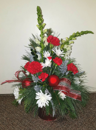 Holiday Delight Fresh Winter Greens Arrangement
