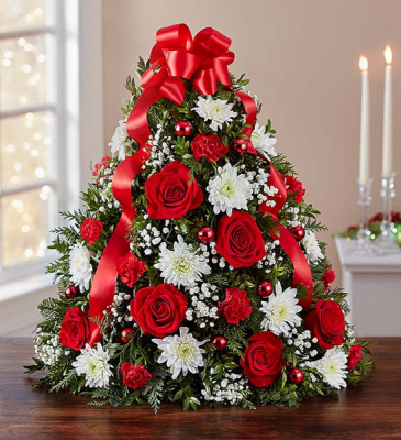 HOLIDAY FLOWER TREE CENTERPIECE in Peoria Heights, IL | The Flower Box