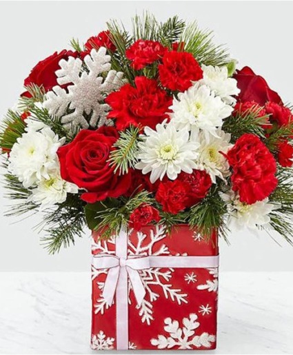 Holiday Gift of Joy Bouquet Christmas Present Bouquet