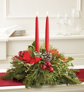 Holiday greens centerpiece Christmas