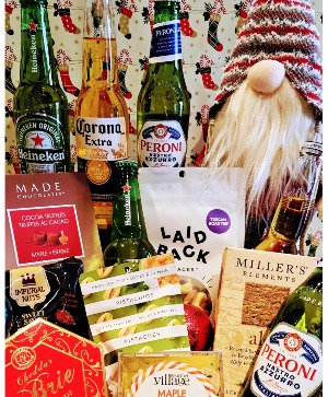 BELLS AND WHISTLES A basket of beer and savoury treats