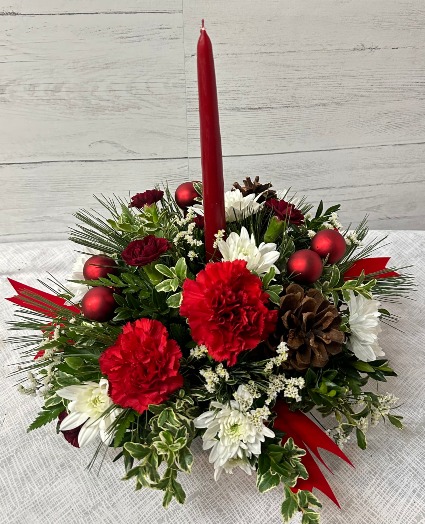 HOLIDAY HIGHLIGHT SINGLE CANDLE CENTERPIECE DESIGN CHOICE PALLET