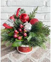 Holiday Home Candle & Evergreens 