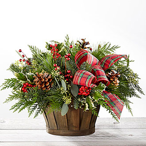 Holiday Homecomings Basket Holiday Floral Arrangement