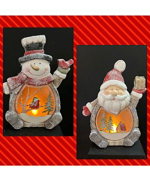Holiday Icons  Santa or Snowman Light up holdiay decor