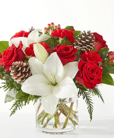 Holiday Hello Low Cylinder Vase Arrangement