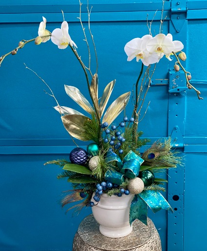 Holiday Orchid Floral Arrangement