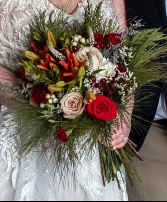 Holiday Pine Wedding Bouquet 