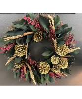 Holiday Pinecone & Greenery Wreath 