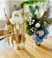HOLIDAY PRESENT Artificial Floral Arrangement & Santa