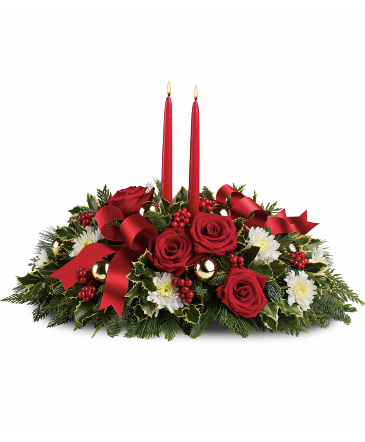 HOLIDAY SHIMMER CENTERPIECE-2  in Winnipeg, MB | MYRA ROSE FLORIST