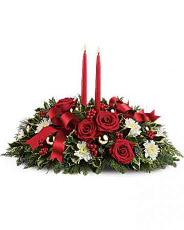 Holiday Shimmer Centerpiece in Wray, CO | LEIGH FLORAL & GIFT