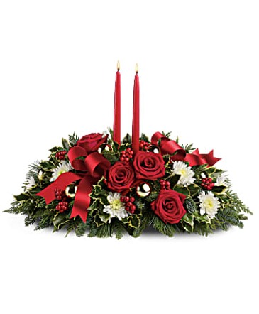 Holiday Shimmer Centerpiece  in Fredericton, NB | GROWER DIRECT FLOWERS LTD