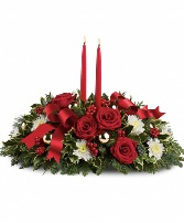 Holiday Shimmer Centerpiece Fresh Arrangement