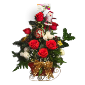 Holiday Sleigh MIxed Flower Arrangement