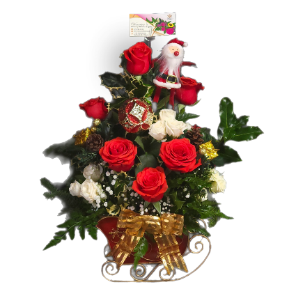 Holiday Sleigh MIxed Flower Arrangement