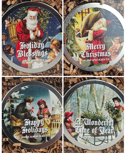 Holiday Vintage Tea Mini Tins