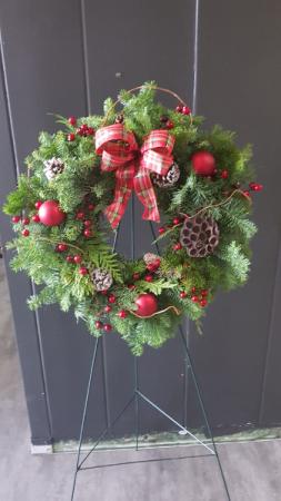 holiday wreath door cheer