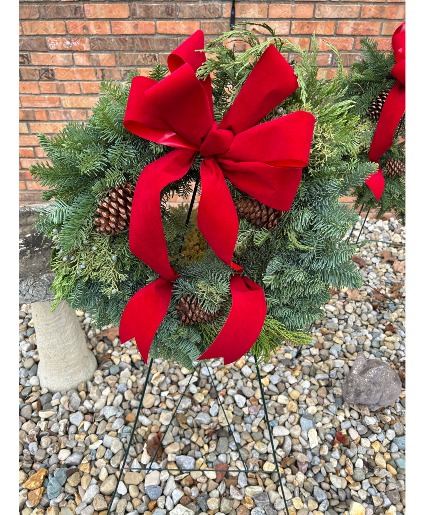 Holiday Wreath On Easel christmas