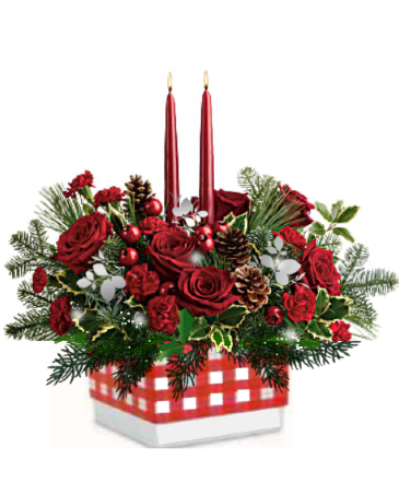 Holly and Bright Centerpiece Ceramic Arrangement  in Kanata, ON | Ginestra Flower Shop