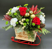 Holly Days Sleigh Christmas Arrangement