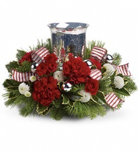 Holly Jolly Candle Holiday Centerpiece