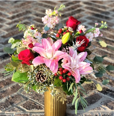 Holly Jolly Floral arrangement in Whitehouse, TX | Whitehouse Flowers Holly Jolly Floral arrangement in Whitehouse, TX | Whitehouse Flowers