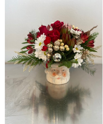 HOLLY JOLLY SANTA Flower Arrangement