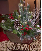 Holly Sleigh Ride Christmas Arrangement