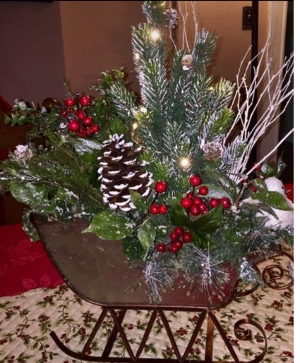 Holly Sleigh Ride Christmas Arrangement