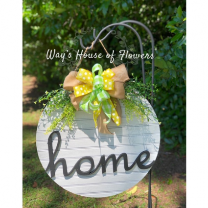 Home Door Hanger, Yellow and Green Bow Mother's Day