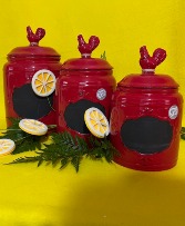 Home Essentials,Red Farmhouse cannisters Gift Items