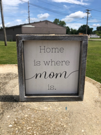Home is where mom is decorative wall sign 