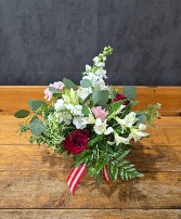 Honey Handtied Arrangement in Glass Vase