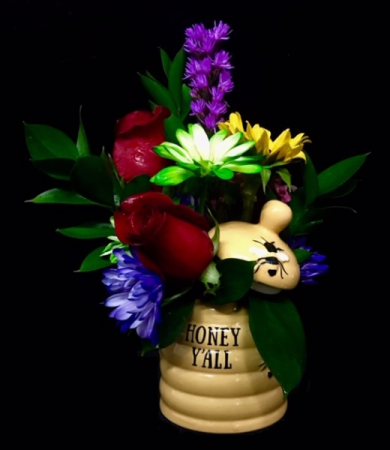 Honey Jar Floral Arrangement in Honey Jar