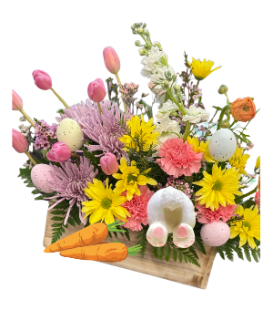Hop on into spring fresh flowers