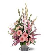 Hopeful Pink Basket  Sympathy Arrangement