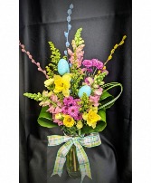 Hopping into Spring  Vased arrangement 