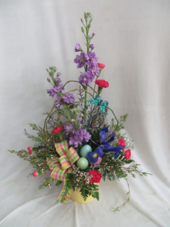 Hoppy Easter Fresh Mixed Arrangement in a Basket