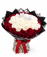 Hot & Cold Butterfly Bouquet Red and White Roses. Dior Paper