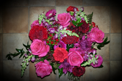Hot Floral Mix Vased arrangement