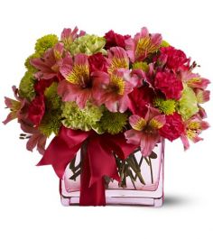 Hot Pink and Lime Vase Arrangement