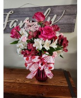 Hot Pink and Lively Vase Arrangement
